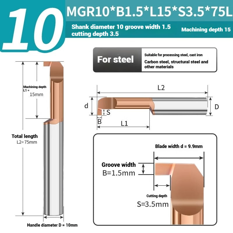 1135-CNC Small Bore Grooving Tool MGR Integral Tungsten Carbide Small Bore Hook Grooving Tool for Steel and Aluminum Internal Grooving Toolholder Shandong Denso Pricision Tools Co.,Ltd.